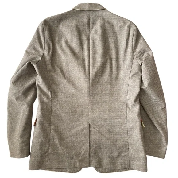 Robert Graham Blazer Sport Jacket Men’s 40 Khaki Beige Tailored Fit Polka Dots